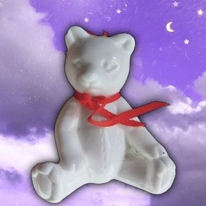 Vintage Fine Bone Teddy Bear Ornament